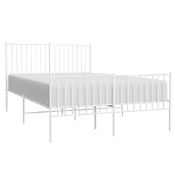 Avis Maison Chic Lit adulte - Lit simple Cadre de lit métal avec tête de lit/pied de lit,Structure du lit Contemporain pour chambre blanc 140x200cm -MN72127