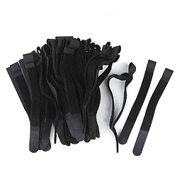 Nylon Sangles Câble Cravate Crochet De Corde Métallique Et Boucle Organisateur 80pcs + 50Pcs Noir pas cher