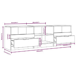 vidaXL Meuble TV Blanc 150x33,5x45 cm Bois d'ingénierie pas cher