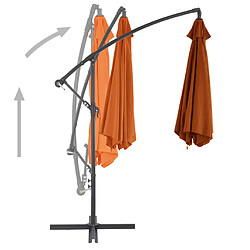 Acheter Helloshop26 Parasol déporté avec mât en aluminium 300 cm orange 02_0008505