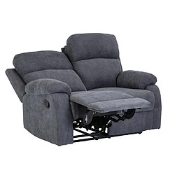 Acheter Vente-Unique Canapé 2 places relax en tissu TOLZANO - Anthracite