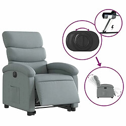 Maison Chic Fauteuil Relax pour salon, Fauteuil inclinable électrique gris clair tissu -GKD46344 pas cher