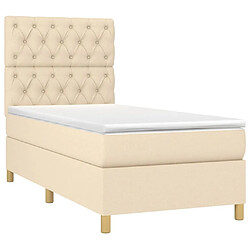 Avis Maison Chic Structures de lit + matelas,Lit à sommier tapissier avec matelas Crème 80x200 cm Tissu -MN63442