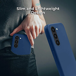 Moozy Lifestyle. Coque en silicone pour Samsung S23, bleu nuit – Coque légère en silicone liquide avec finition mate et doublure en microfibre douce, coque en silicone de qualité supérieure