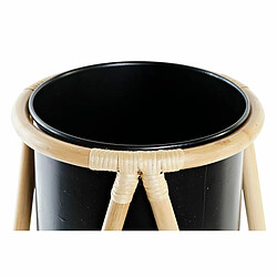 Cache-pot DKD Home Decor Naturel Noir Métal Colonial Bambou (26 x 26 x 40 cm)