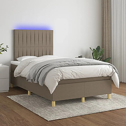 Sommier à lattes,Cadre à lattes de lit et matelas et LED pour Adulte Taupe 120x200cm Tissu -MN70988