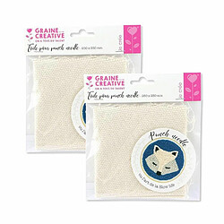 Graines Creatives 2 toiles pour Punch Needle 25 x 25 cm