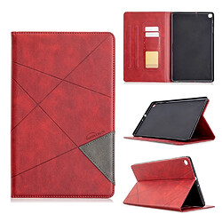 Etui en PU motif géométrique avec porte-cartes rouge pour votre Samsung Galaxy Tab A 10.1 (2019) T510