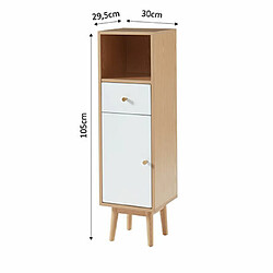 Mes Demi colonne de salle de bain 30x29,5x105 cm naturel et blanc pas cher