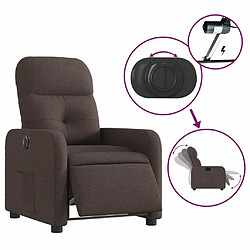 Maison Chic Fauteuil Relax pour salon, Fauteuil inclinable électrique Marron foncé Tissu -GKD67007 pas cher