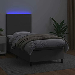 Acheter Sommier à lattes et LED,Cadre à lattes de lit avec matelas pour Adulte Gris 90x190 cm -MN69473