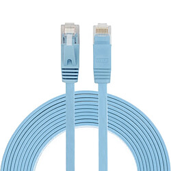 Wewoo Câble réseau LAN plat Ethernet bleu ultra-mince 3m CAT6, cordon de raccordement RJ45