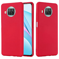 Coque en silicone plaine avec sangle rouge pour votre Xiaomi Mi 10T Lite 5G