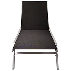 Acheter Helloshop26 Transat chaise longue bain de soleil lit de jardin terrasse meuble d'extérieur acier et textilène noir 02_0012244