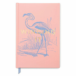 Designworks Ink Vintage Sass JB86-1091EU Carnet à couverture rigide Motif Winging It Rose Format A5 14,6 x 21,6 cm