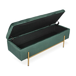 Avis Banquette coffre Olivia Velours vert pieds or