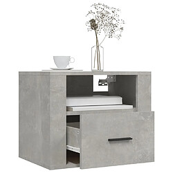 Avis vidaXL Tables de chevet murales 2 pcs Gris béton 50x36x40 cm