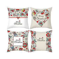 P133 4PCS 45 * 45cm Cadeau de Noël Motif Soft Tickowcase Maison de vacances Décoration Couverture Canapé Coussin Coussin Chambre Chambre à coucher Chambre à coucher