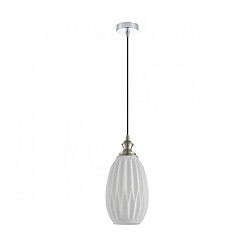 Luminaire Center Suspension design Rodez Nickel satiné et transparent