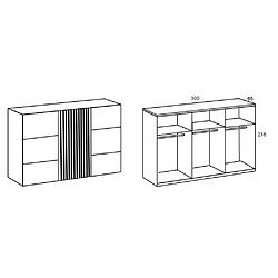 Avis Inside 75 Armoire coulissante PRISMA 300cm graphite rechampis lamelles imitation chêne artisan