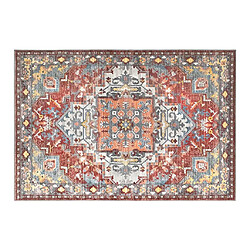 Vente-Unique Tapis oriental vintage - 200 x 290 cm - Rouge et bleu - KALYAN