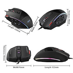 Acheter Universal C13 Gaming Mouse 10000 DPI 13 Boutons programmables RVB LED Light MICE Table d'ordinateur ergonomique