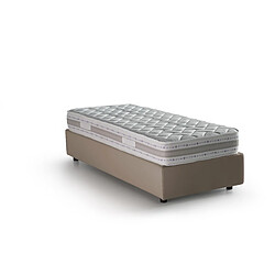 Autrement Talamo Italia Lit simple Silvia avec conteneur, Made in Italy, en tissu amovible, 80x190 cm, avec ouverture latérale, Tortora, avec matelas inclus.