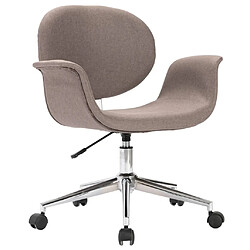 vidaXL Chaise pivotante de bureau Taupe Tissu