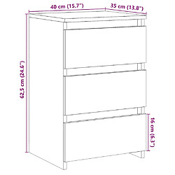 vidaXL Table de chevet chêne artisanal 40x35x62,5 cm bois d'ingénierie pas cher