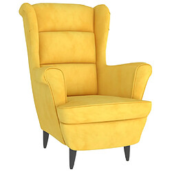 vidaXL Fauteuil jaune moutarde velours