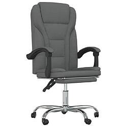 vidaXL Fauteuil inclinable de bureau Gris foncé Tissu