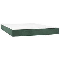 Acheter vidaXL Sommier à lattes de lit et matelas Vert foncé 140x190cm Velours