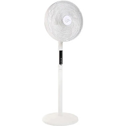 Farelek AIR-LIGHT RING - Ventilateur sur pied & Brasseur d'air blanc Ø40cm 70W avec couronne d'éclairage LED