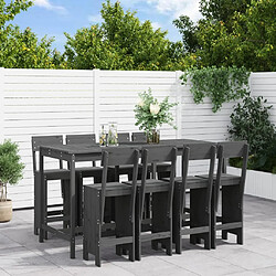 Maison Chic Table de bar et chaises d'extérieur 9 pcs,Ensemble de bar de jardin pour relax gris bois de pin massif -GKD752611