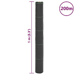 vidaXL Membrane anti-mauvaises herbes noir 1x200 m PP pas cher