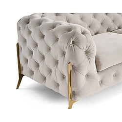 Acheter Lisa Design Camden - canapé 2 places chesterfield en velours - pieds en métal doré