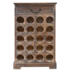 Decoshop26 Meuble casier compartiment rangement pour 20 bouteilles 76x48x31cm style vintage marron 04_0001764