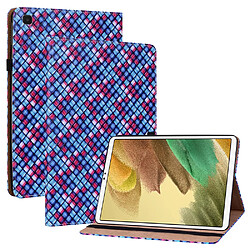 Etui en PU texture tissée multicolore avec support et porte-cartes bleu pour votre Samsung Galaxy Tab A7 Lite 8.7-pouces SM-T220/SM-T225