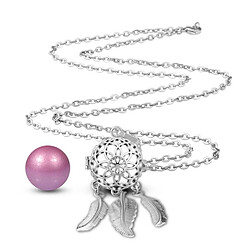 Totalcadeau Collier Bola de grossesse fleur attrape-rêves grelot rose