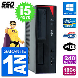 PC Fujitsu Esprimo E520 E85+ DT Intel i5-4570 RAM 16Go SSD 240Go Windows 10 Wifi - Occasion