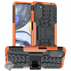 Htdmobiles Coque rigide anti choc pour Motorola Moto G22 / E32 / E32s + film ecran - ORANGE