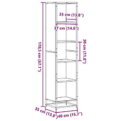 vidaXL Bibliothèque chêne fumé 40x35x170,5 cm bois d'ingénierie pas cher