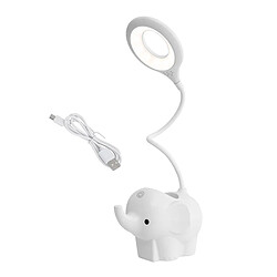 Lampe De Bureau Rechargeable En Forme D'éléphant à LED, Veilleuse Blanche