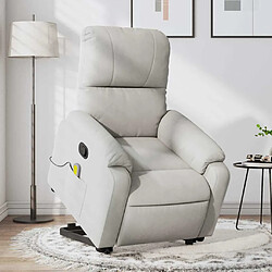 vidaXL Fauteuil inclinable de massage gris clair tissu microfibre