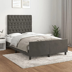 Maison Chic Lit adulte - Cadre Structure de lit avec tête de lit Contemporain Gris foncé 120x200 cm Velours -MN53793