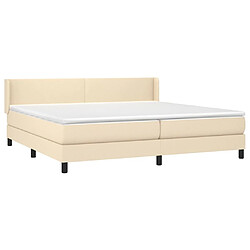 Avis Maison Chic Lit adulte- Lit + matelas,Sommier à lattes de lit avec matelas Crème 200x200 cm Tissu -GKD22499