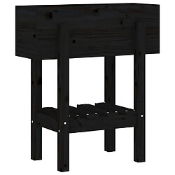 Maison Chic Jardinière,Bac à fleurs - pot de fleur noir 62x30x69 cm bois massif de pin -GKD33924