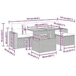 vidaXL Salon de jardin 6 pcs avec coussins gris résine tressée pas cher