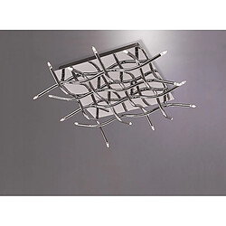 Inspired Plafond carré 16 lumières G4, chrome poli, non compatible LED/CFL