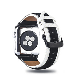 Acheter Wewoo Bande de montre en cuir pleine fleur avec trou rond pour Apple Watch séries 4 et 3 et 2 et 1 38 et 40 mm